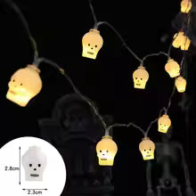 2025 Halloween LED Light String β Pumpkin, Skull & Eyeball Shaped Lamps for Trick or Treat, Party Lanterns & Horror Home Decorations