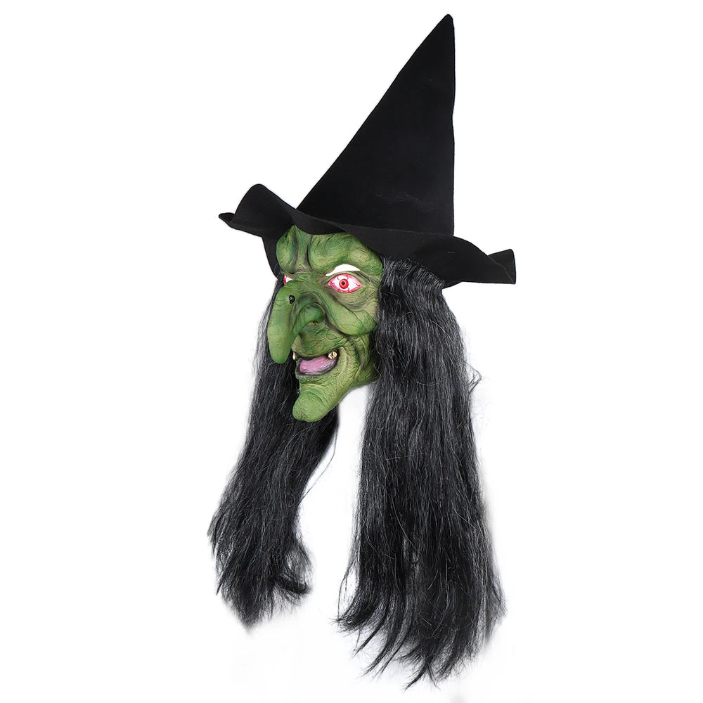 Halloween Horror Old Witch Mask with Hat β Scary Latex Hag Costume Mask for Cosplay & Party Props | Spooky Cove