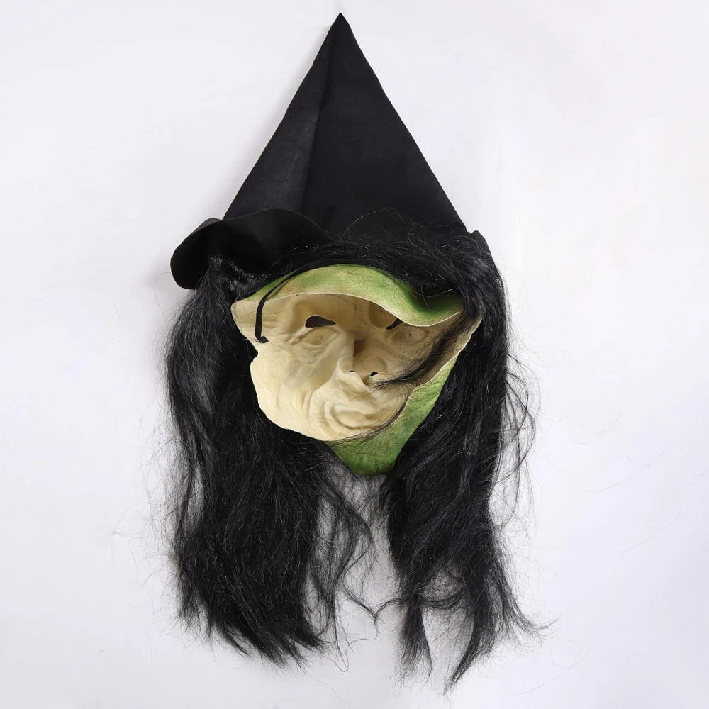 Halloween Horror Old Witch Mask with Hat β Scary Latex Hag Costume Mask for Cosplay & Party Props | Spooky Cove