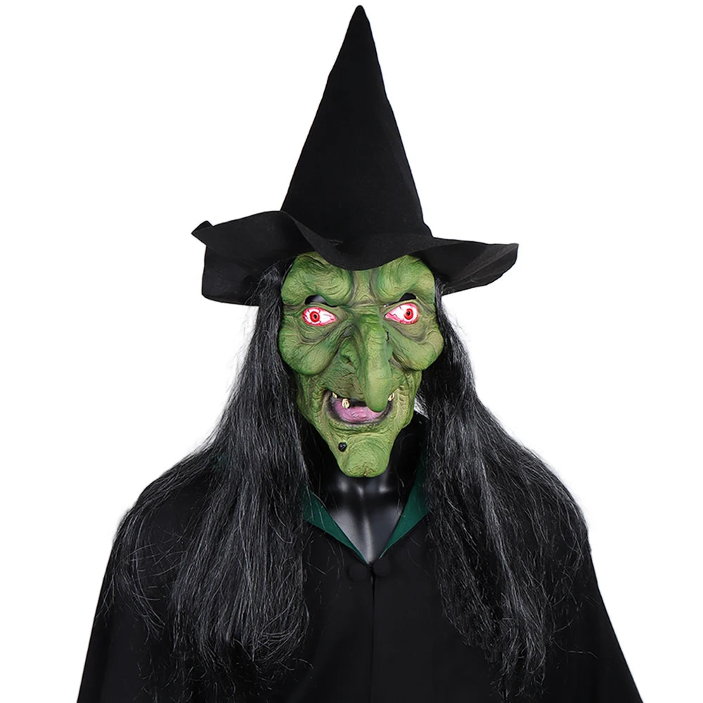 Halloween Horror Old Witch Mask with Hat β Scary Latex Hag Costume Mask for Cosplay & Party Props | Spooky Cove