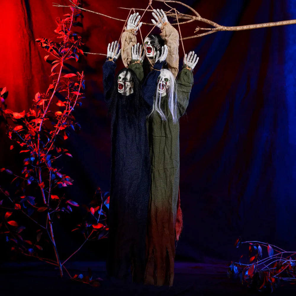 Halloween Hanging Scary Prop β Long-Haired Horror Decoration for Parties, Haunted Houses & Escape Rooms | Spooky Cove
