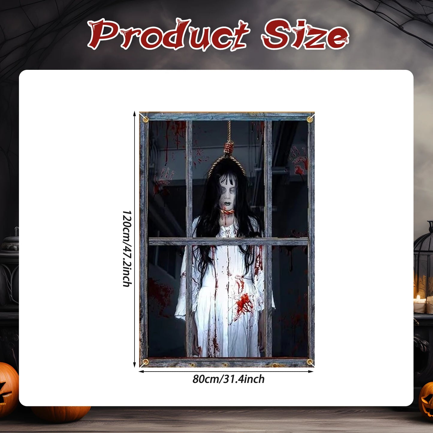 Halloween Window Cover Decorations β Scary Fabric Clings & Creepy Door Silhouette Curtain | Spooky Cove