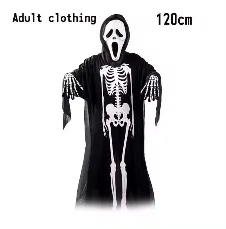 Grim Reaper Halloween Costume 2025 β Kids & Adult Skeleton Robe with Hood & Sickle Scythe | Spooky Cove