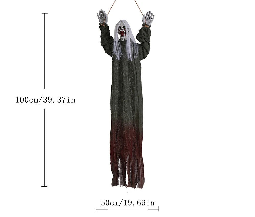 Halloween Hanging Scary Prop β Long-Haired Horror Decoration for Parties, Haunted Houses & Escape Rooms | Spooky Cove