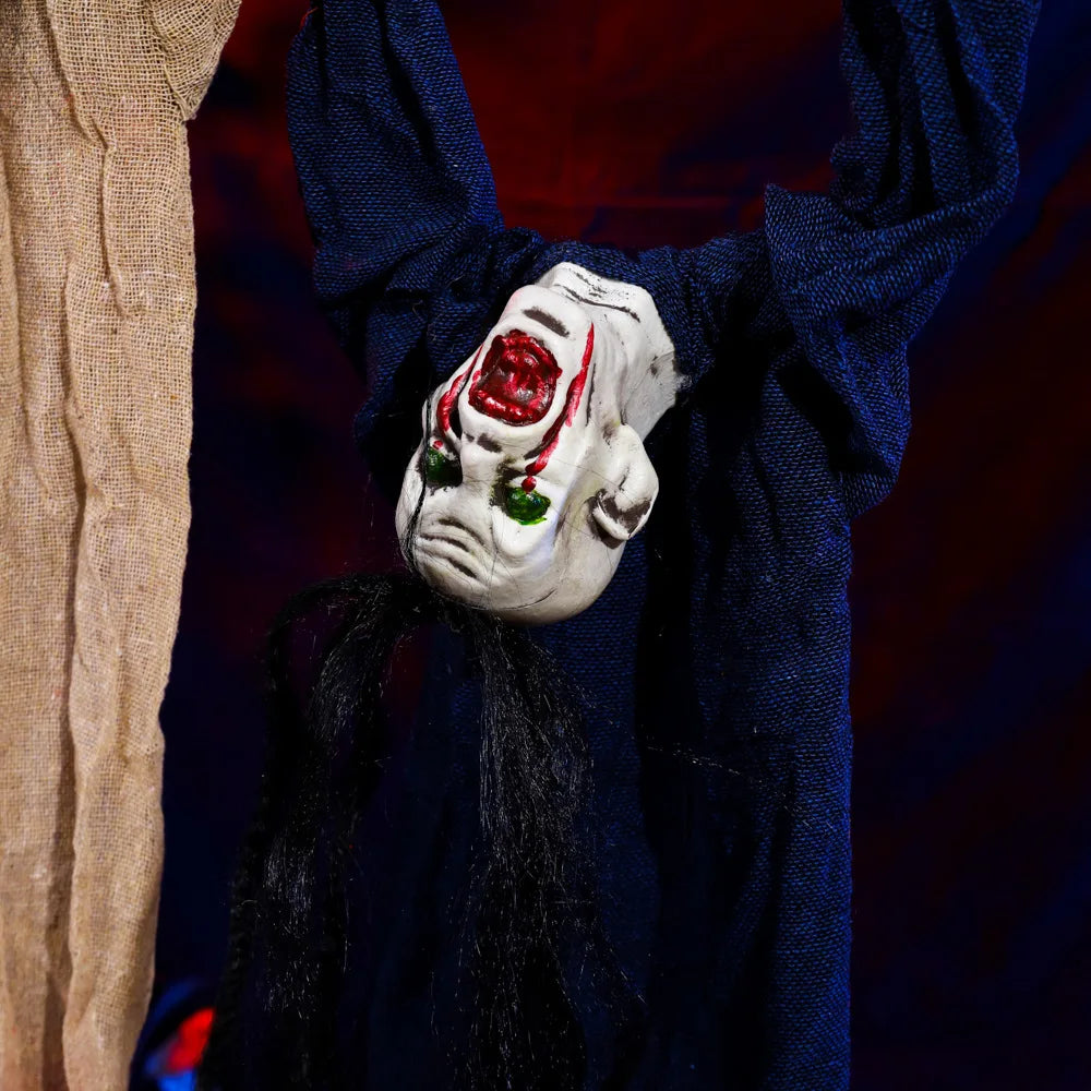 Halloween Hanging Scary Prop β Long-Haired Horror Decoration for Parties, Haunted Houses & Escape Rooms | Spooky Cove