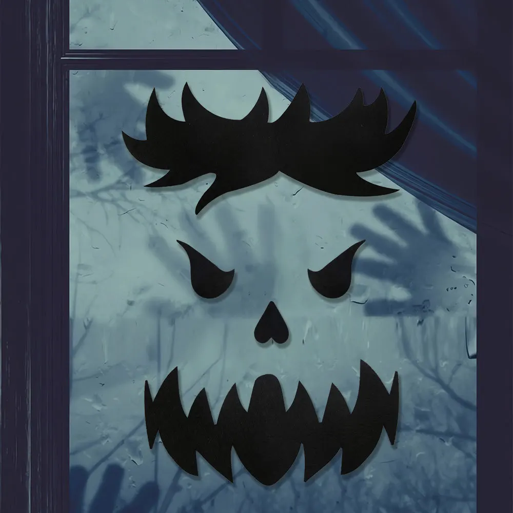 Halloween Door & Window Stickers – Skeleton Hand, Pumpkin, Witch Hat, Ghost & DIY Scary Room Decorations