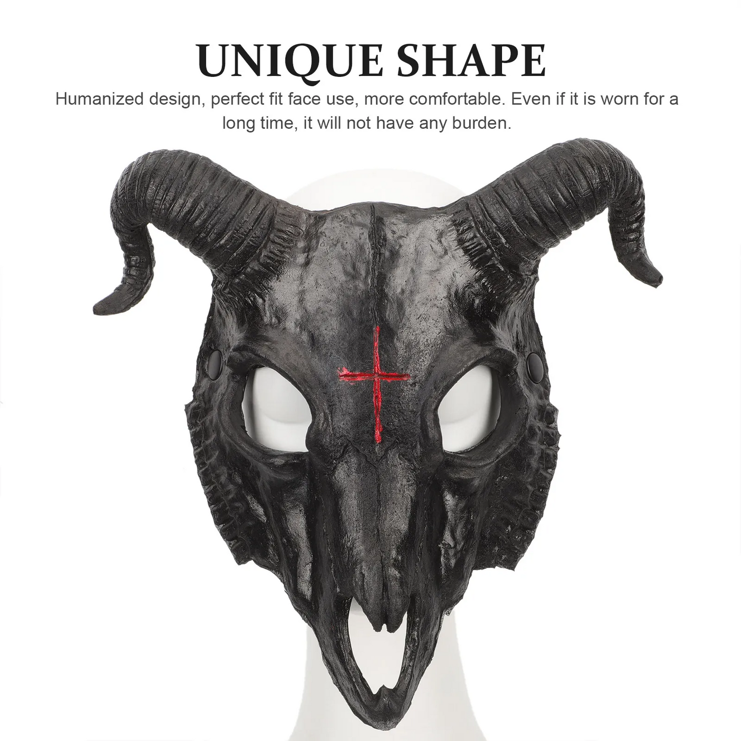 Gothic Goat Head Skull Mask – Horror Ram Horn Animal Mask for Halloween Masquerade & Cosplay Costume Props