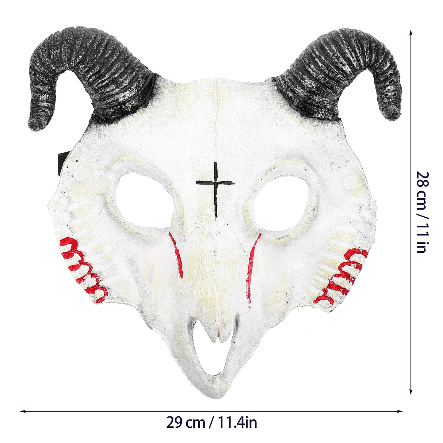 Gothic Goat Head Skull Mask – Horror Ram Horn Animal Mask for Halloween Masquerade & Cosplay Costume Props