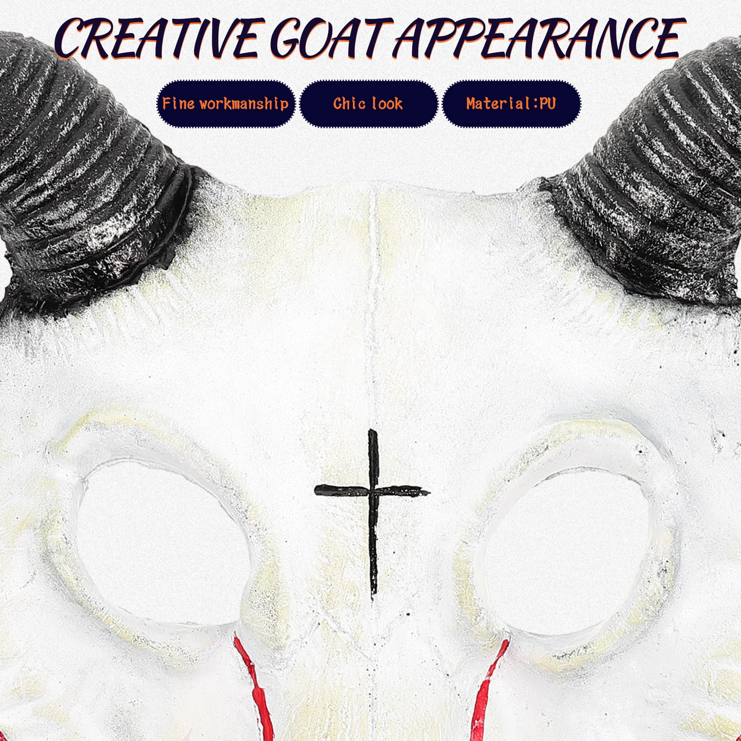 Gothic Goat Head Skull Mask – Horror Ram Horn Animal Mask for Halloween Masquerade & Cosplay Costume Props