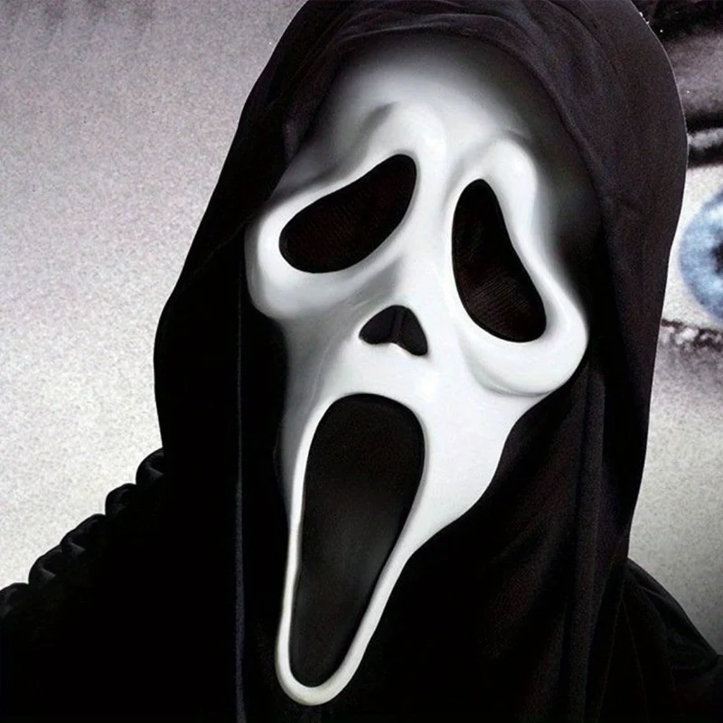 Halloween Cosplay Horror Screaming Mask – Scary Latex Hood Mask for Adults, Funny Haunted House & Party Props