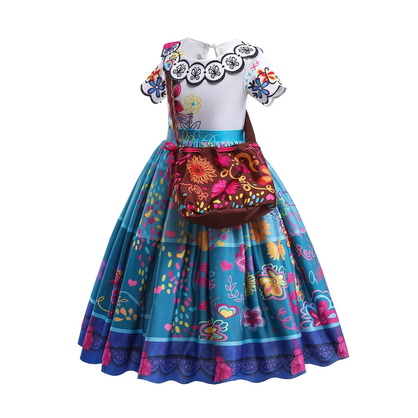 Mirabel Princess Dress for Girls – Encanto Halloween Cosplay Costume with Bag | Kids Birthday & Party Dress