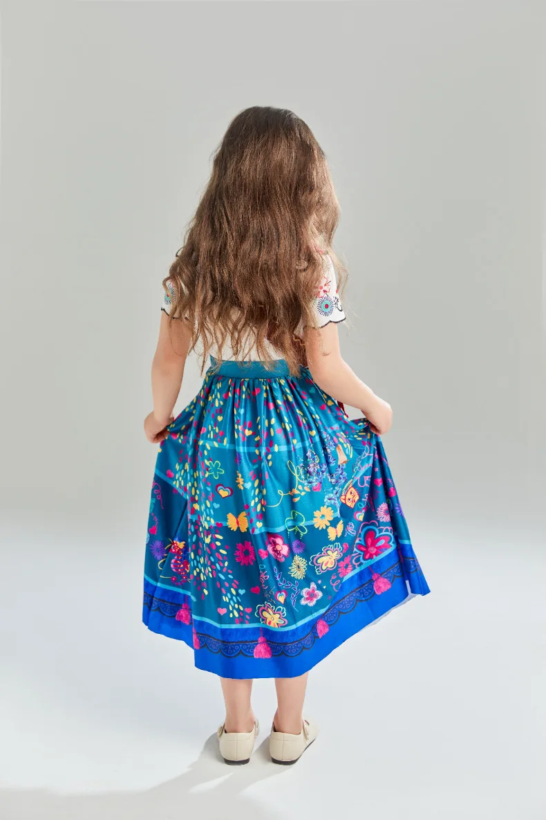 Mirabel Princess Dress for Girls – Encanto Halloween Cosplay Costume with Bag | Kids Birthday & Party Dress