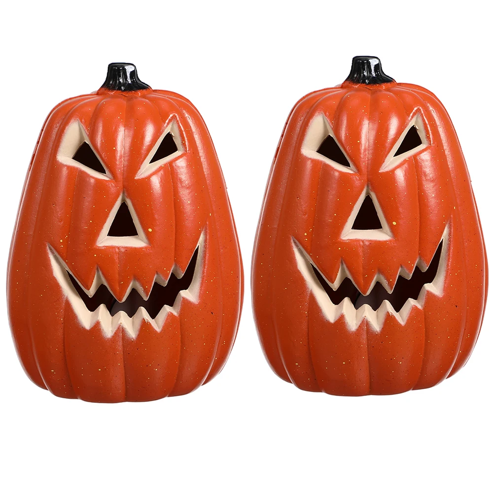 2 Pcs Pumpkin & Skull Lantern Lights β Halloween Indoor Decorations, Spooky LED Props for Home & Party