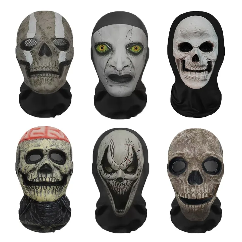 Halloween Ghost Face 3D Skull Mask β Full Face Breathable Mesh Balaclava for Cosplay, Horror Parties & Costume Props