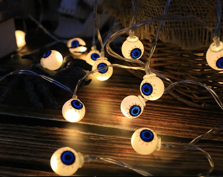 2025 Halloween LED Light String β Pumpkin, Skull & Eyeball Shaped Lamps for Trick or Treat, Party Lanterns & Horror Home Decorations
