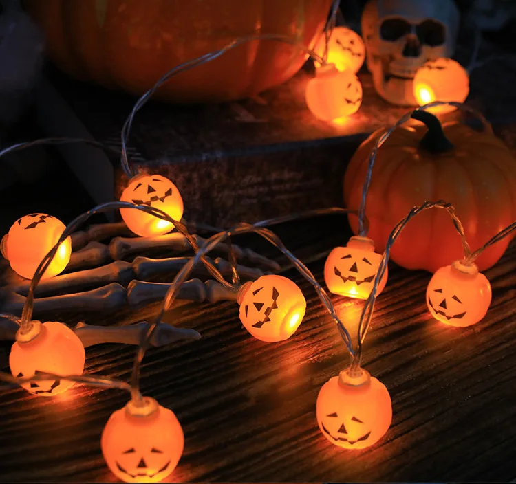 2025 Halloween LED Light String β Pumpkin, Skull & Eyeball Shaped Lamps for Trick or Treat, Party Lanterns & Horror Home Decorations