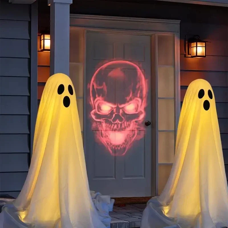 Halloween Ghost Decorations – Outdoor Hanging Spooky Ghost with Battery String Lights, Porch & Home Party Lantern Décor
