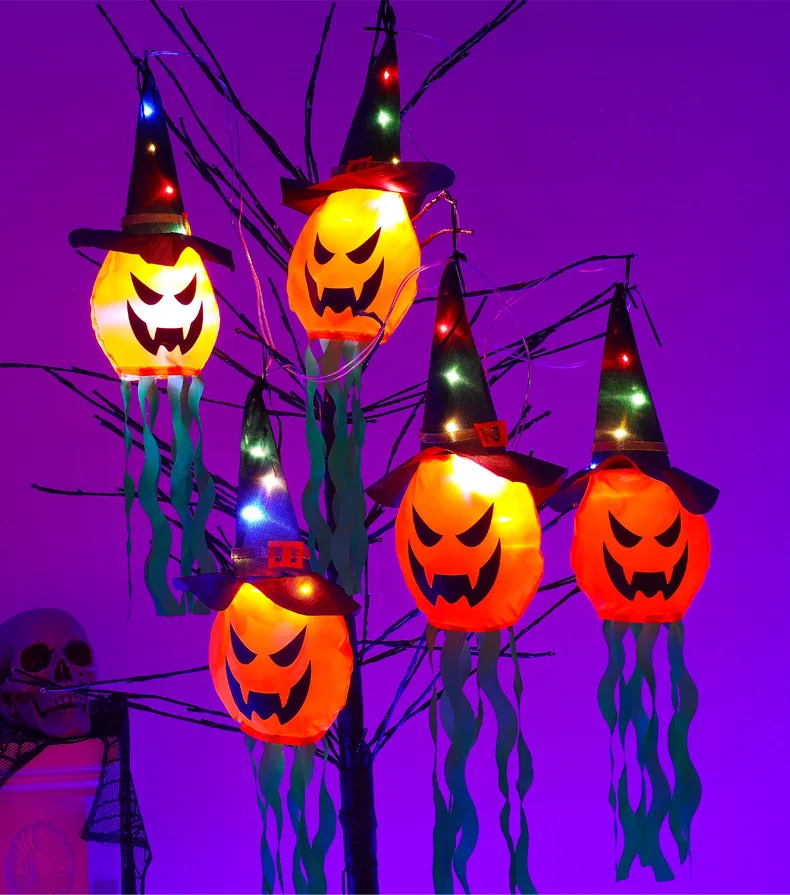 5PCS LED Halloween Pumpkin Lights β Battery Powered Outdoor Glowing Jack-Oβ-Lanterns, Horror Grimace Party Props & Holiday Decorations