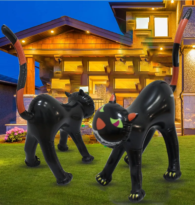 Halloween Inflatable Black Cat Decoration – 1PCS Outdoor Lawn & Garden Balloon Prop for Courtyard, Yard & Party Décor