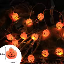 2025 Halloween LED Light String – Pumpkin, Skull & Eyeball Shaped Lamps for Trick or Treat, Party Lanterns & Horror Home Decorations