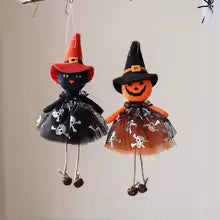 2025 Halloween Hanging Ornaments – Witch, Pumpkin, Black Cat & Skeleton Charms for Home, Tree Decorations & Party Supplies