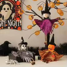 2025 Halloween Hanging Ornaments – Witch, Pumpkin, Black Cat & Skeleton Charms for Home, Tree Decorations & Party Supplies