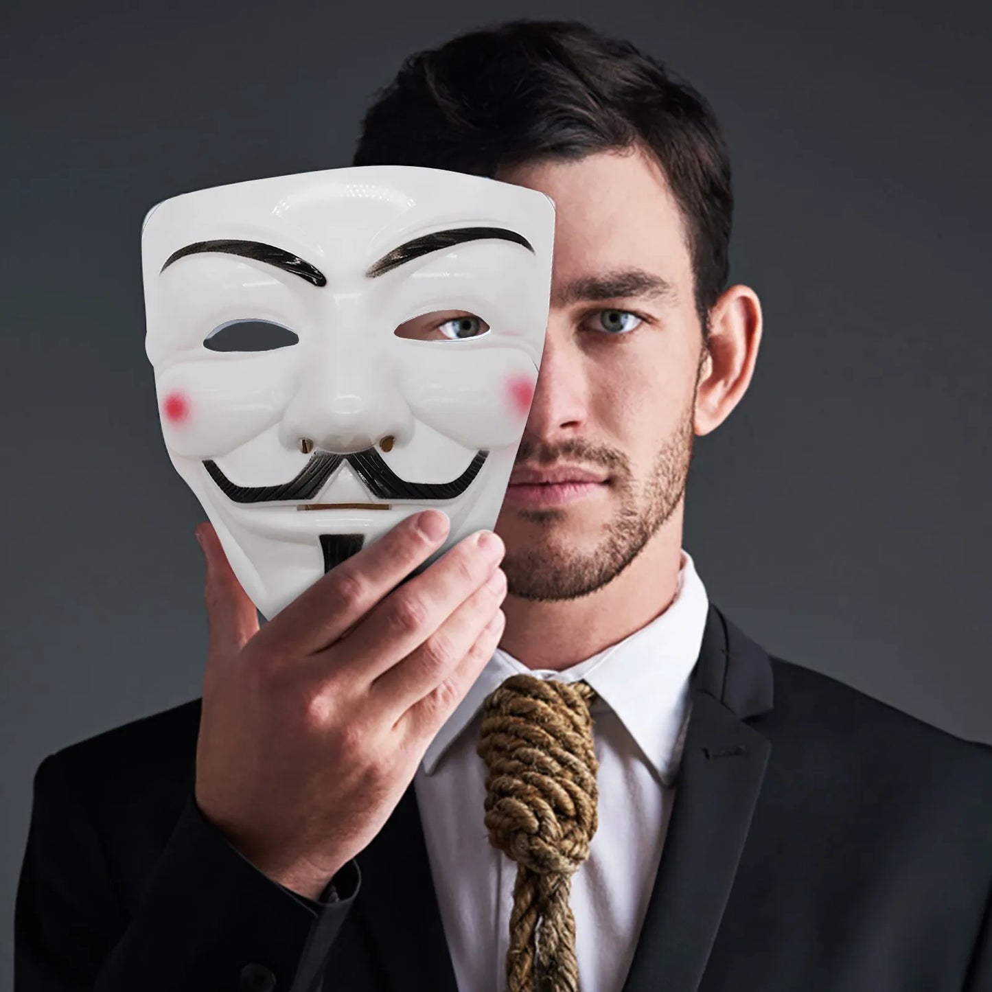 Halloween V for Vendetta Mask – Anonymous Cosplay Guy Fawkes Face Mask for Party & Costume Props | Spooky Cove