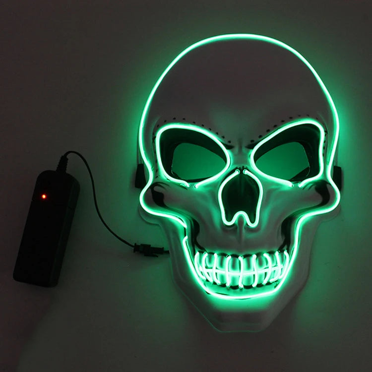Halloween LED Skull Mask – Luminous Horror Cosplay Mask for Parties & Decorations | Spooky Cove