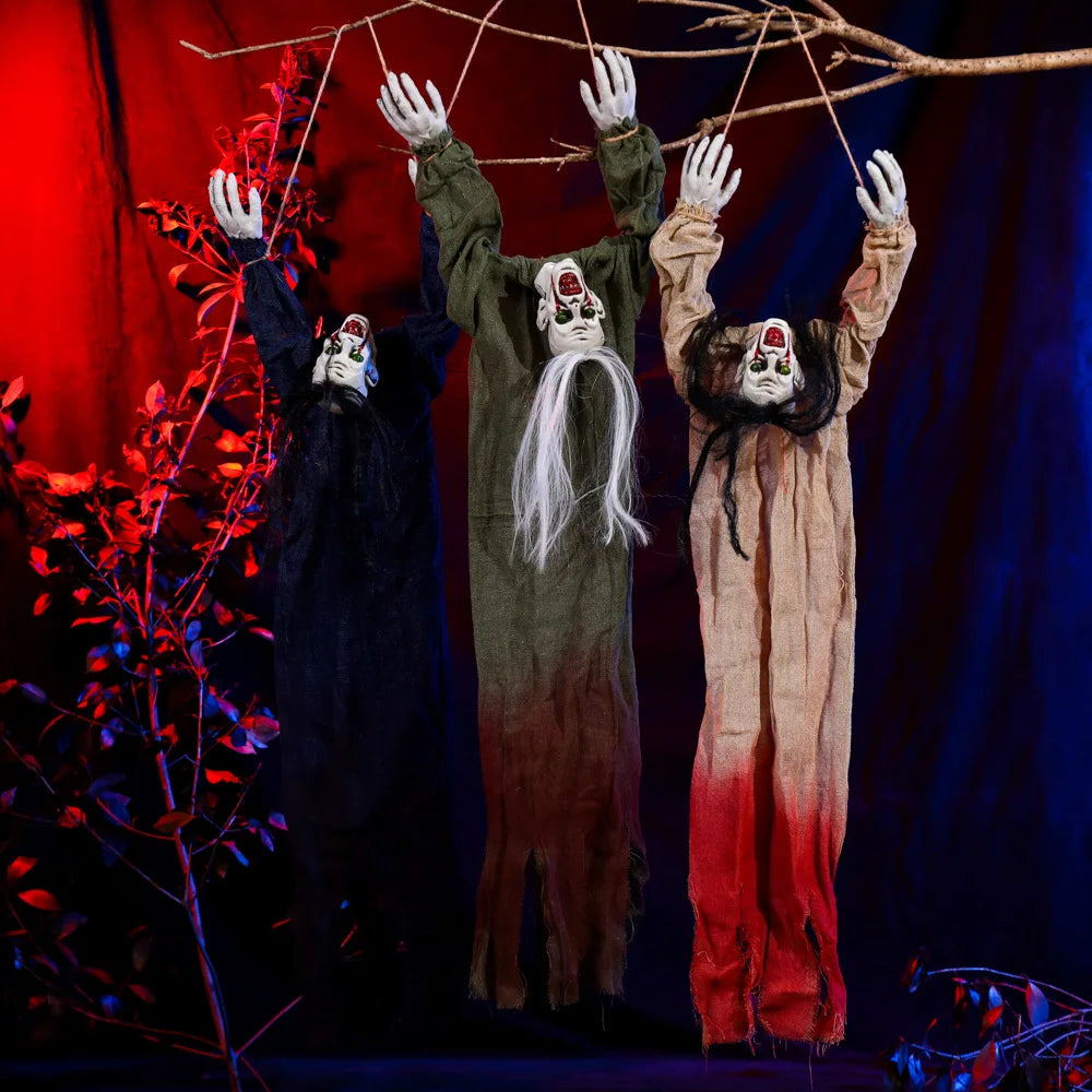 Halloween Hanging Scary Prop – Long-Haired Horror Decoration for Parties, Haunted Houses & Escape Rooms | Spooky Cove