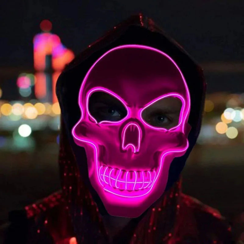 Halloween LED Skull Mask – Luminous Horror Cosplay Mask for Parties & Decorations | Spooky Cove
