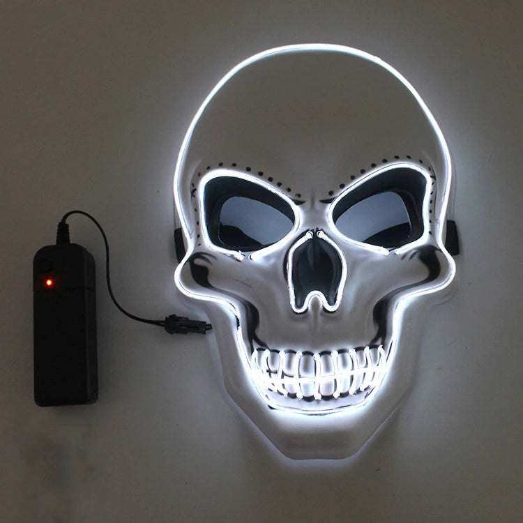 Halloween LED Skull Mask – Luminous Horror Cosplay Mask for Parties & Decorations | Spooky Cove