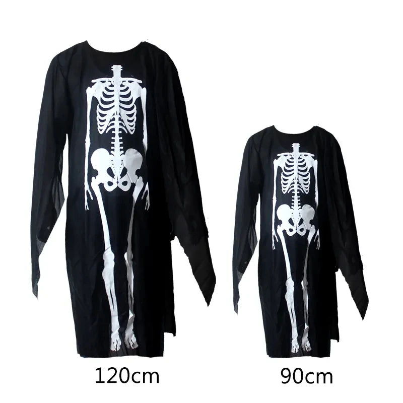 Grim Reaper Halloween Costume 2025 – Kids & Adult Skeleton Robe with Hood & Sickle Scythe | Spooky Cove