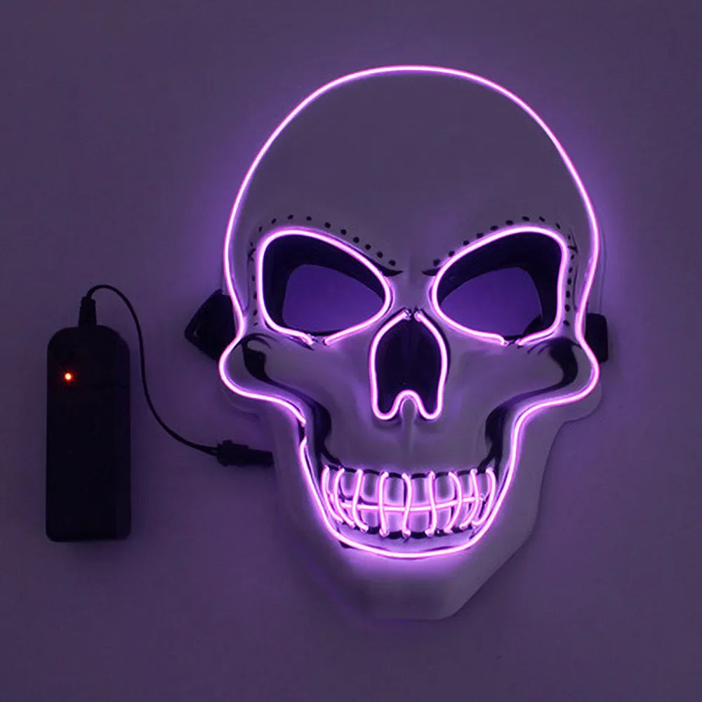 Halloween LED Skull Mask – Luminous Horror Cosplay Mask for Parties & Decorations | Spooky Cove