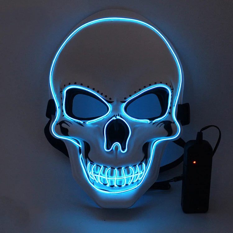 Halloween LED Skull Mask – Luminous Horror Cosplay Mask for Parties & Decorations | Spooky Cove