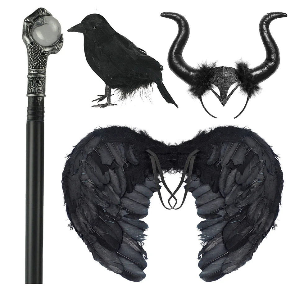 Kids Black Witch Halloween Costume – Luxury Lace & Sequin Evil Queen Dress, Maleficent Ghost Bride Outfit | Spooky Cove