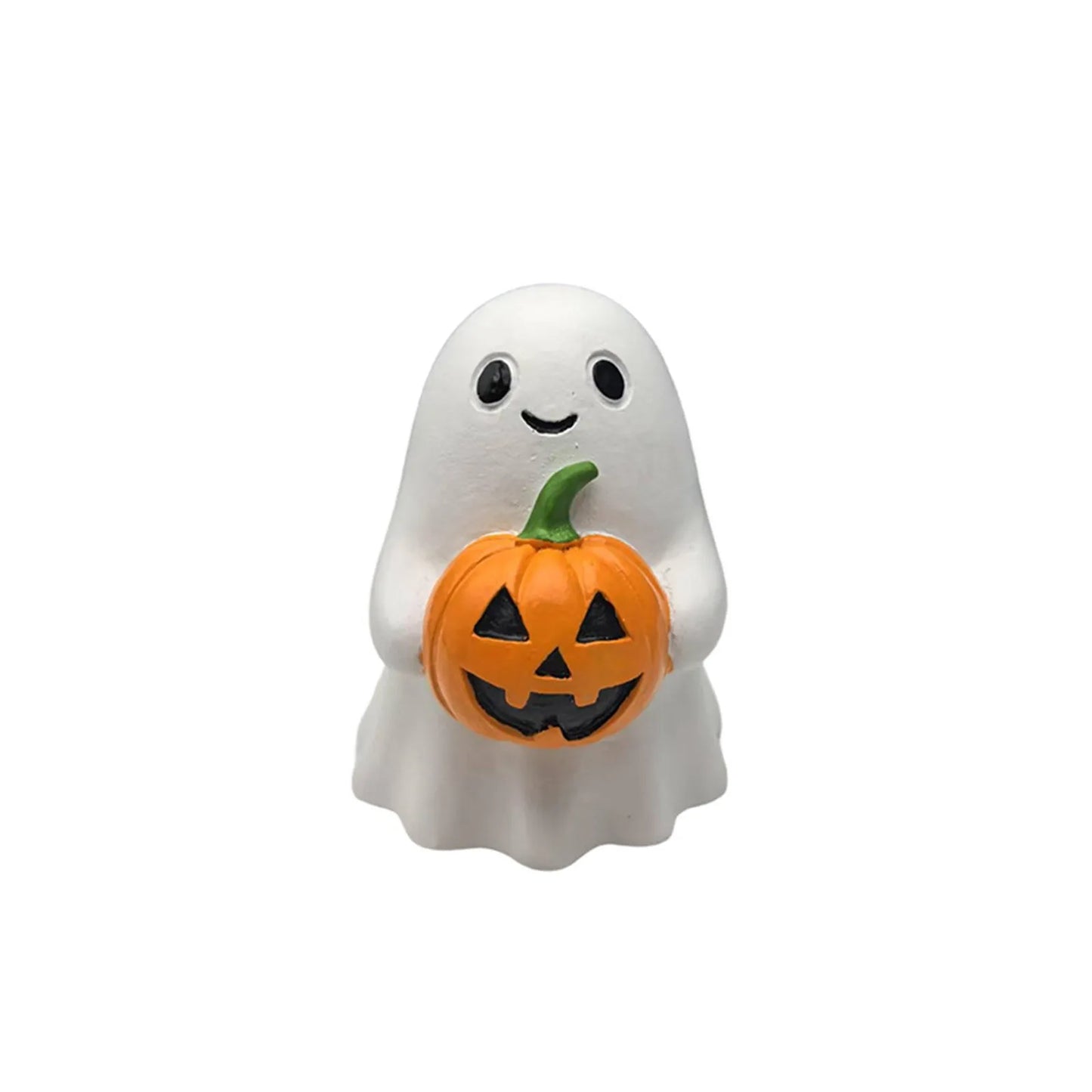 Halloween Ghost with Pumpkin Statue – Handmade Holiday Decoration & Spooky Collectible Gift | Spooky Cove