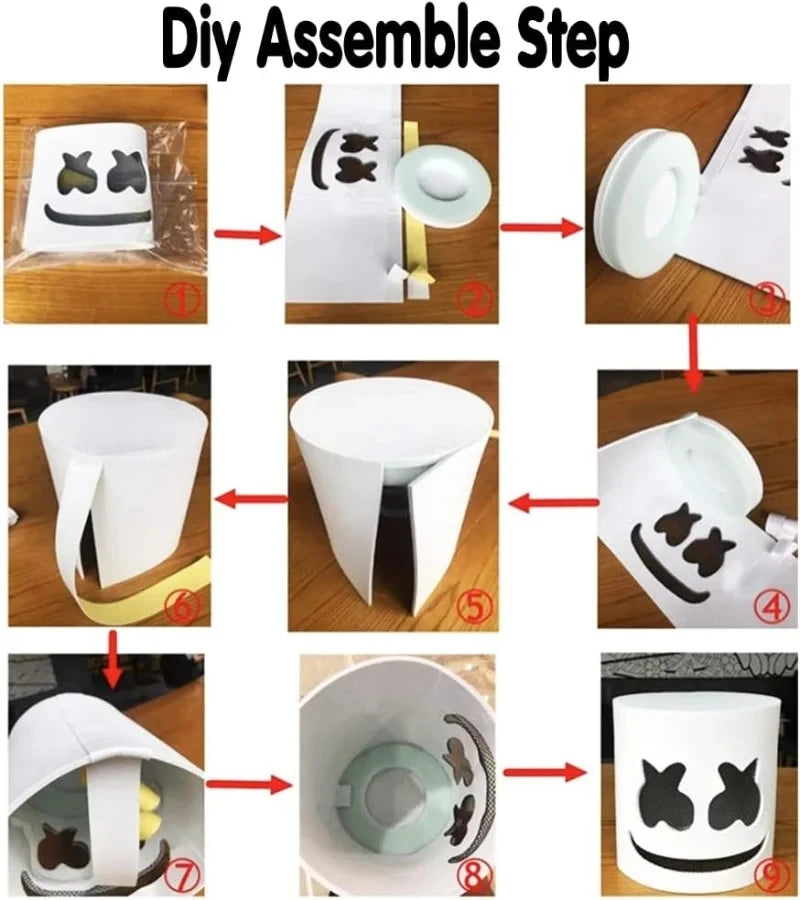 Halloween LED DJ Marshmello Mask – Light Up Cosplay Helmet for Rave, Festival & Party Props | Spooky Cove