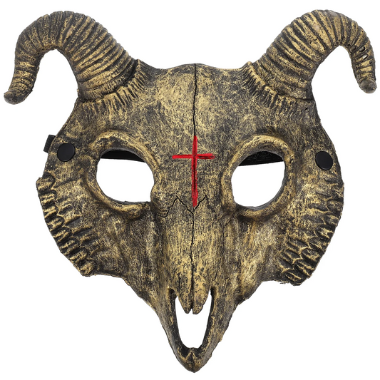 Gothic Goat Head Skull Mask – Horror Ram Horn Animal Mask for Halloween Masquerade & Cosplay Costume Props