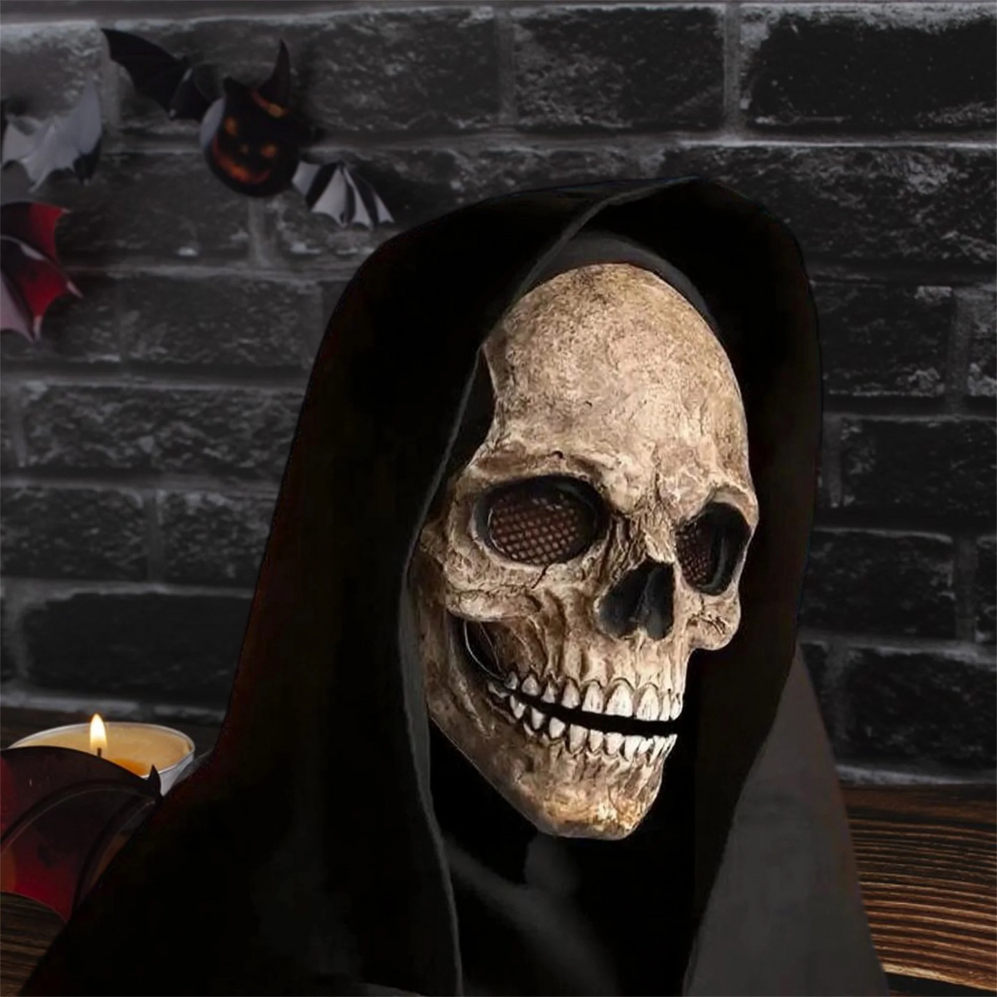 Spooky Skeleton Mask with Articulated Jaw – Scary Halloween Costume Accessory for Teens & Adults