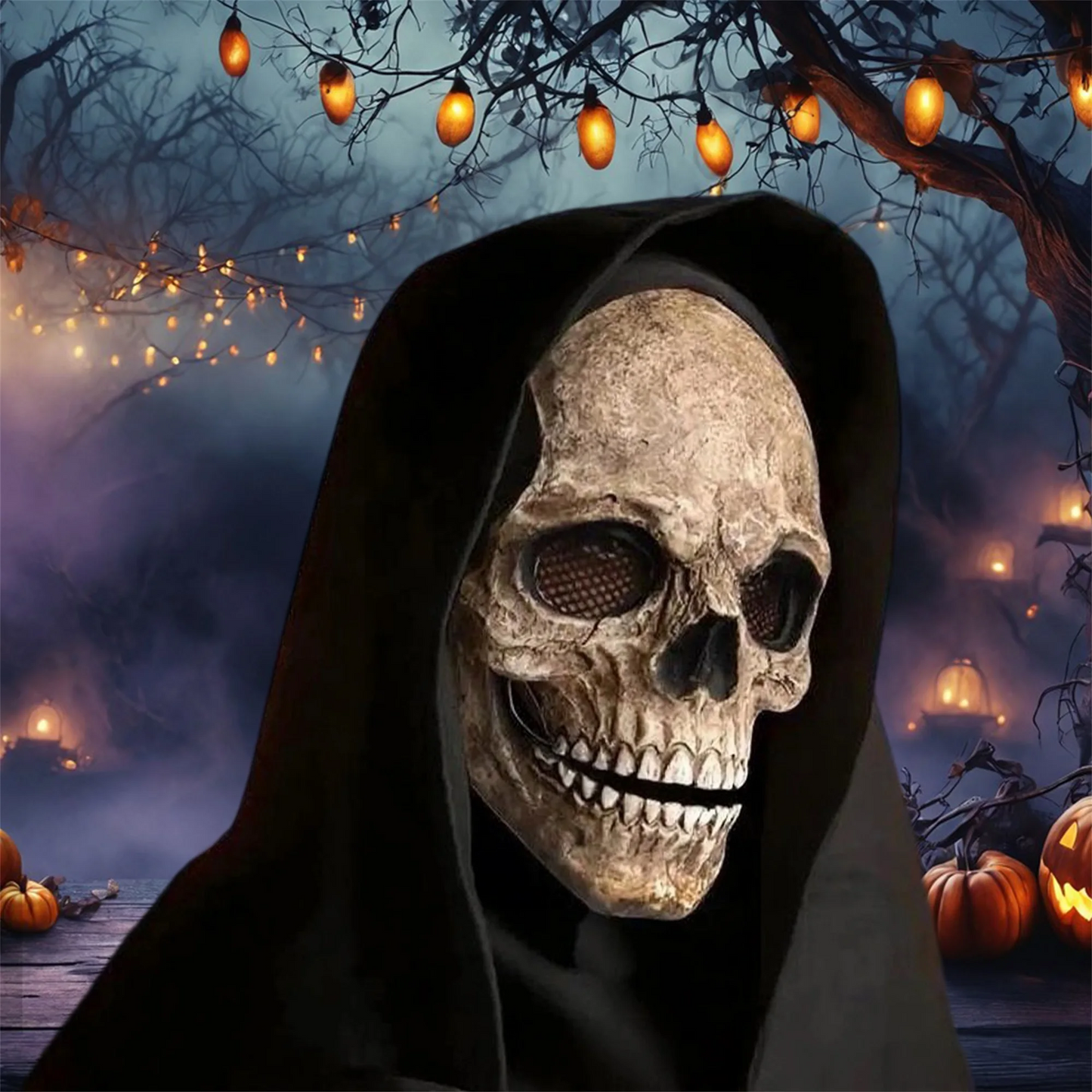 Spooky Skeleton Mask with Articulated Jaw – Scary Halloween Costume Accessory for Teens & Adults