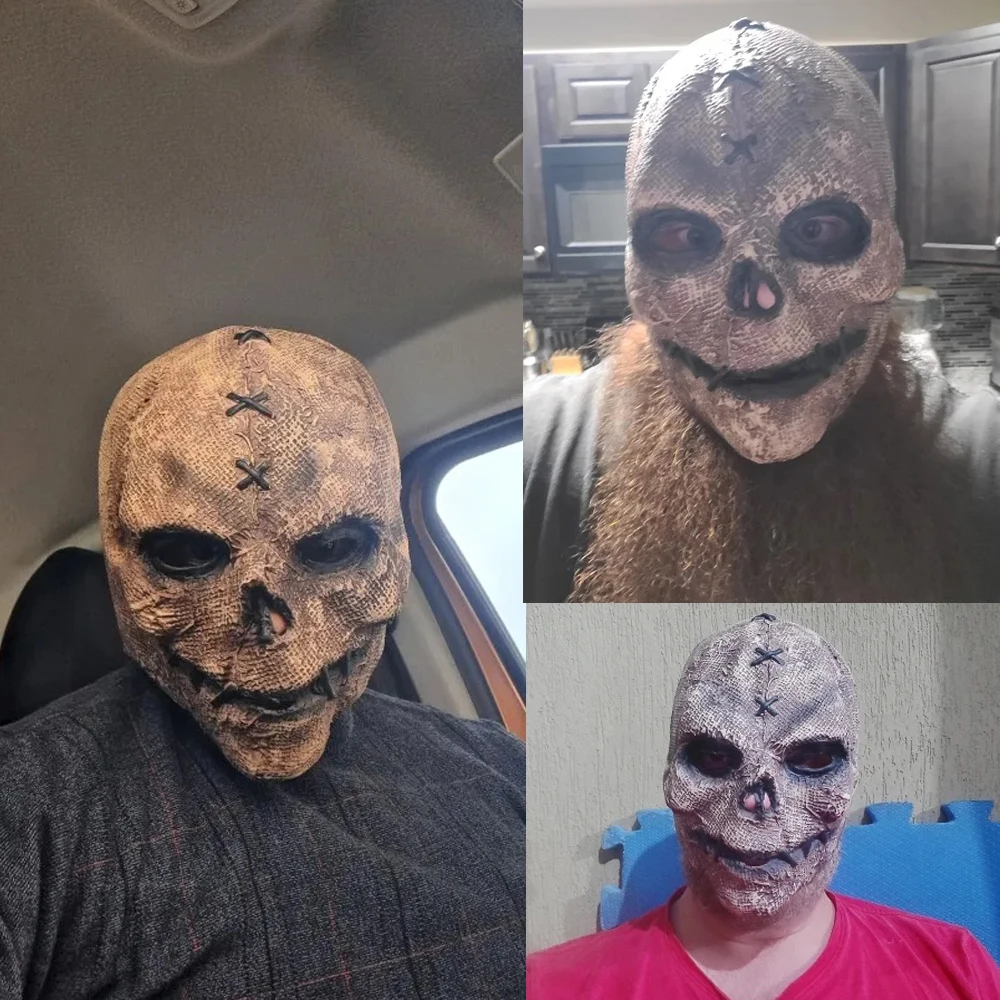 Halloween Horror Skull Mask – Scary Killer Skeleton Latex Helmet for Cosplay, Haunted House & Party Costume Props