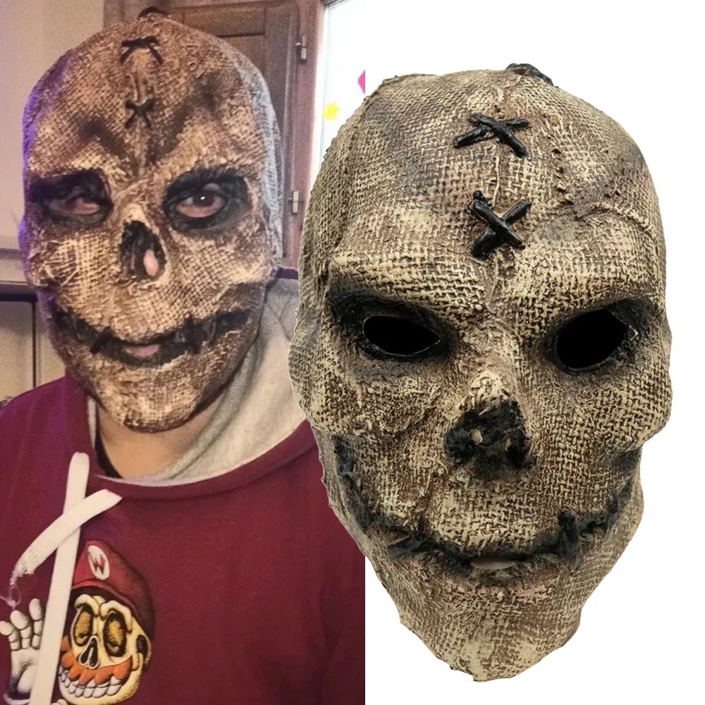 Halloween Horror Skull Mask – Scary Killer Skeleton Latex Helmet for Cosplay, Haunted House & Party Costume Props