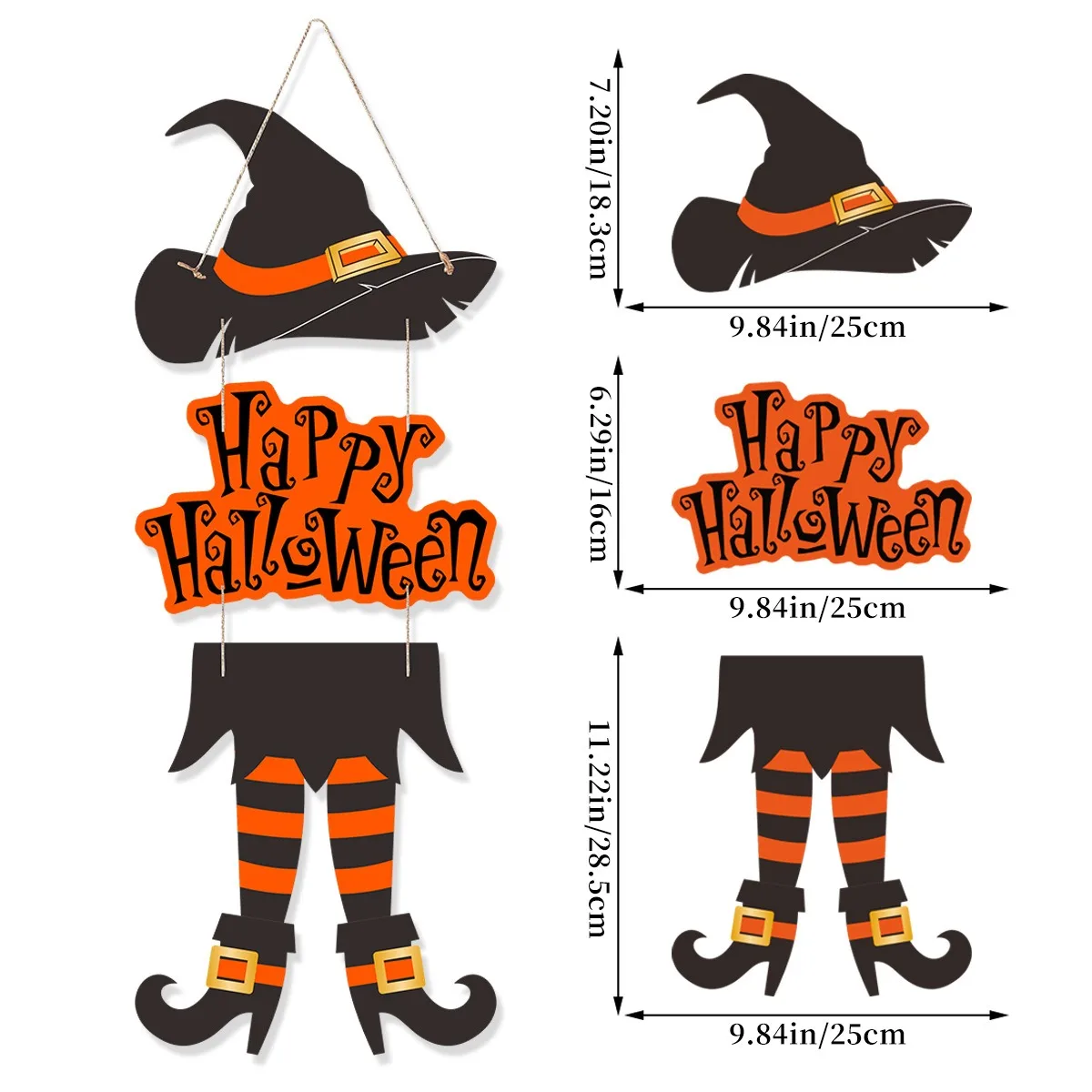 Halloween Witch Leg Hat Door Sign – Trick or Treat Hanging Pendant for Kids, Ghost Festival Party Décor & Happy Halloween 2025 Decorations