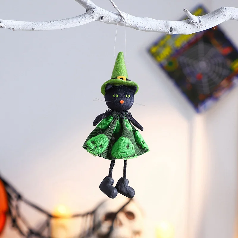 2025 Halloween Hanging Ornaments – Witch, Pumpkin, Black Cat & Skeleton Charms for Home, Tree Decorations & Party Supplies
