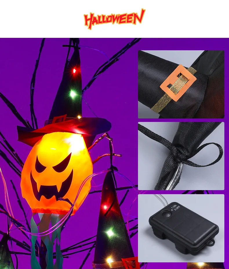 5PCS LED Halloween Pumpkin Lights – Battery Powered Outdoor Glowing Jack-O’-Lanterns, Horror Grimace Party Props & Holiday Decorations