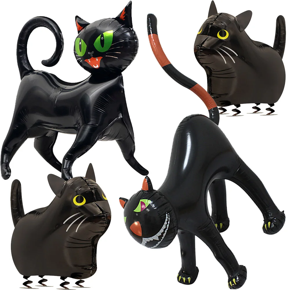 Halloween Inflatable Black Cat Decoration – 1PCS Outdoor Lawn & Garden Balloon Prop for Courtyard, Yard & Party Décor