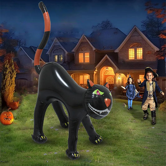 Halloween Inflatable Black Cat Decoration – 1PCS Outdoor Lawn & Garden Balloon Prop for Courtyard, Yard & Party Décor