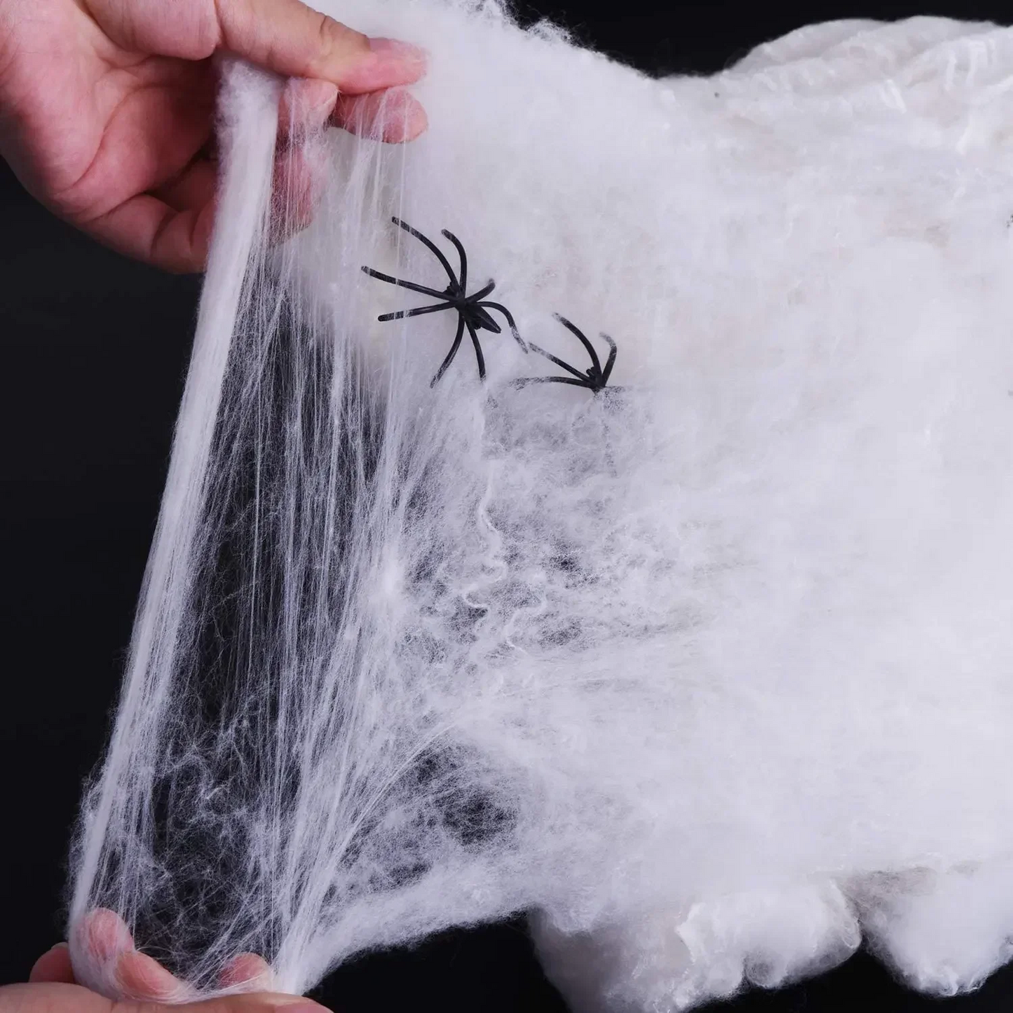 Artificial Spider Web Halloween Decoration – White Stretchy Cobweb for Scary Party Scene Props, Haunted House & Home Horror Décor