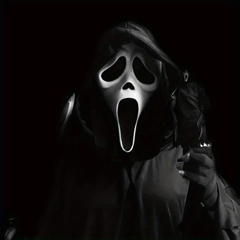 Halloween Cosplay Horror Screaming Mask – Scary Latex Hood Mask for Adults, Funny Haunted House & Party Props