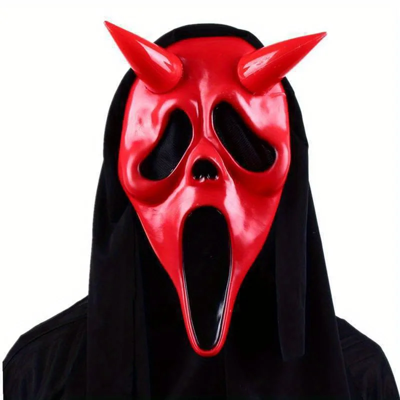 Halloween Cosplay Horror Screaming Mask – Scary Latex Hood Mask for Adults, Funny Haunted House & Party Props